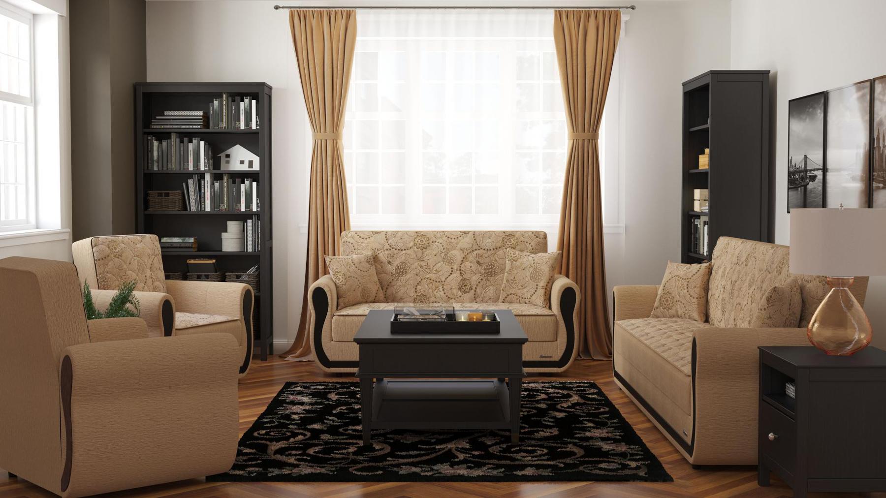 beige fabric sofa set
