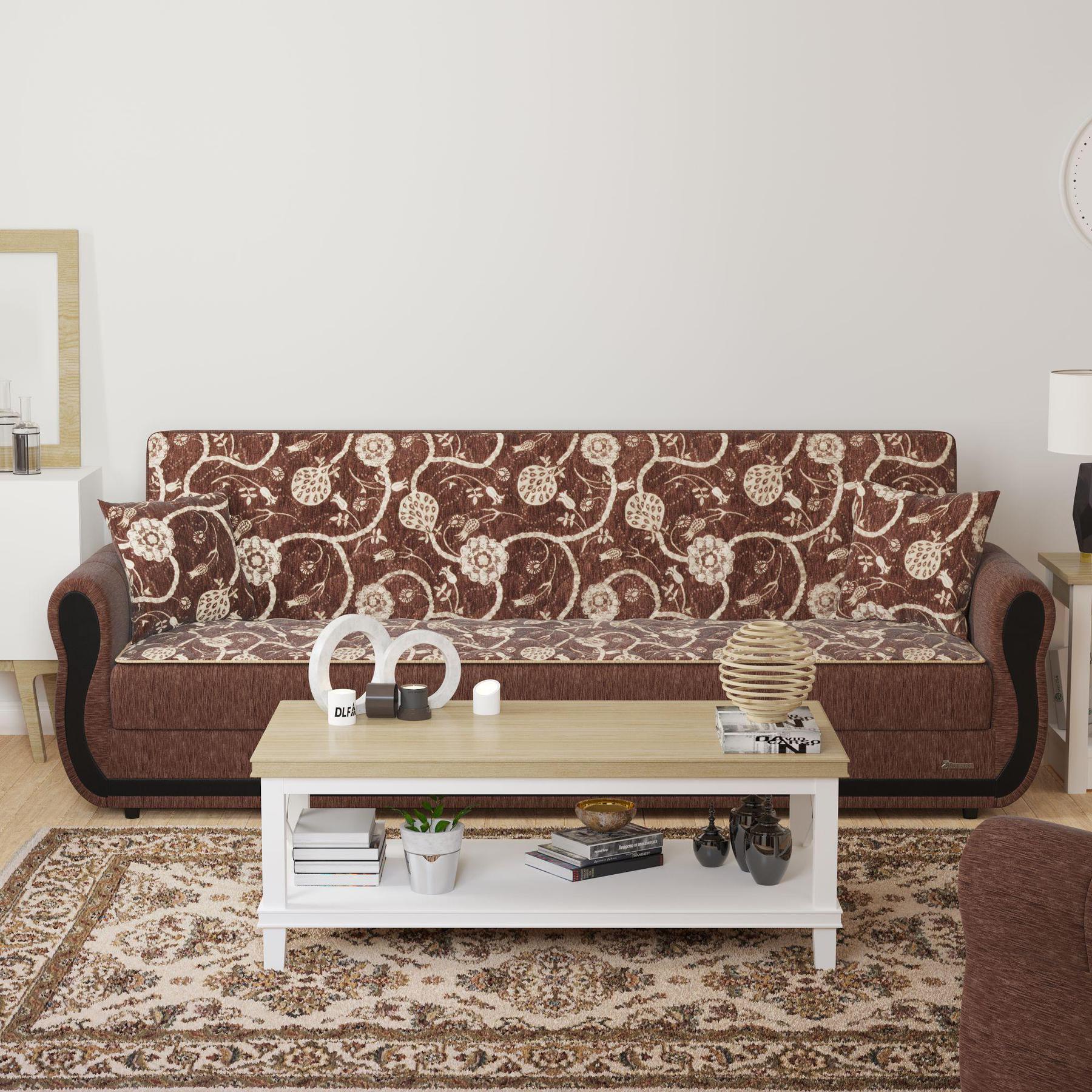 brown fabric sofa 