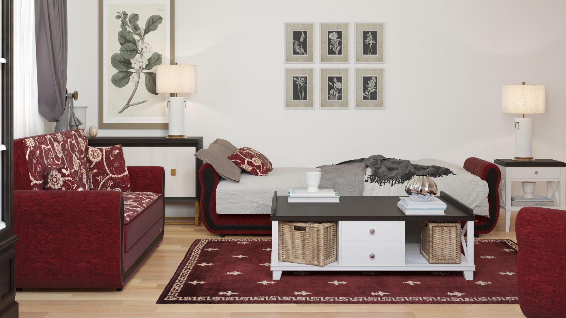 burgundy fabric sofa set