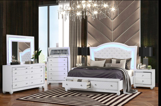 white wooden bedroom set