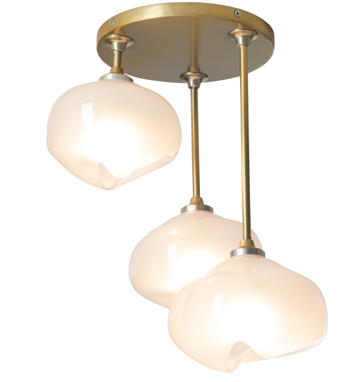 gold semi flush mount light