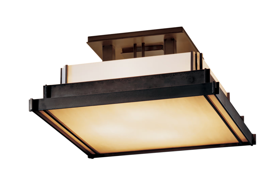 Steel semi flush ceiling light