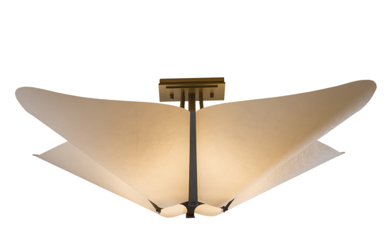 Four light semi flush ceiling light