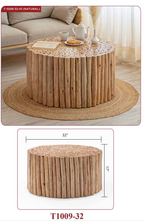 natural wood coffee table