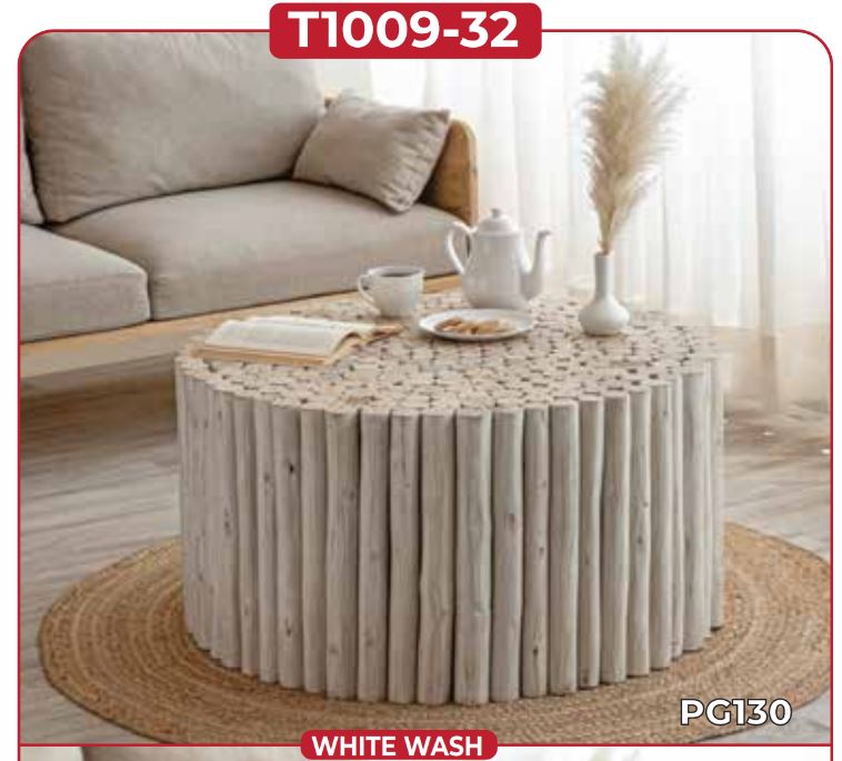 white wash wood coffee table