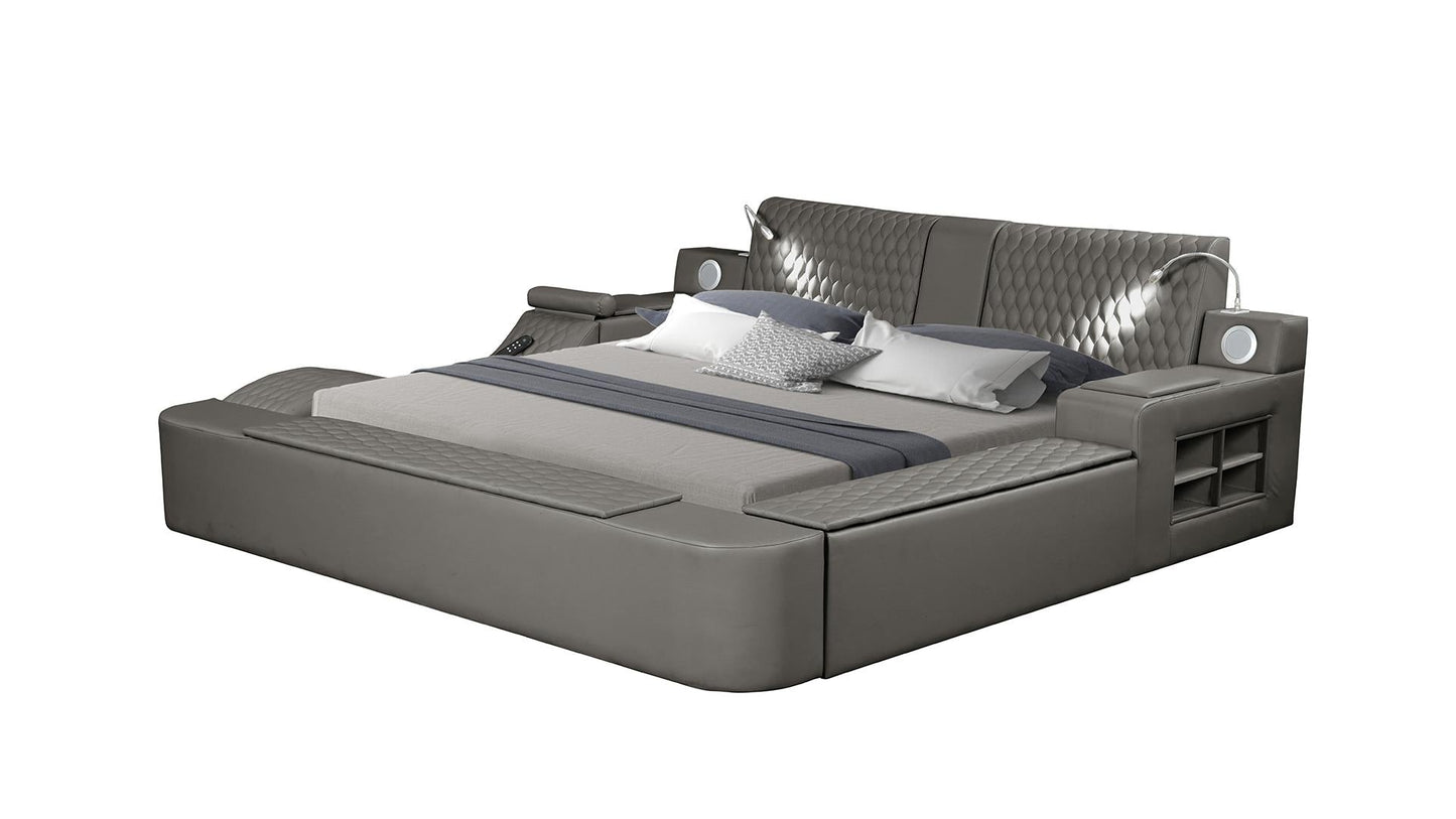 grey single bed