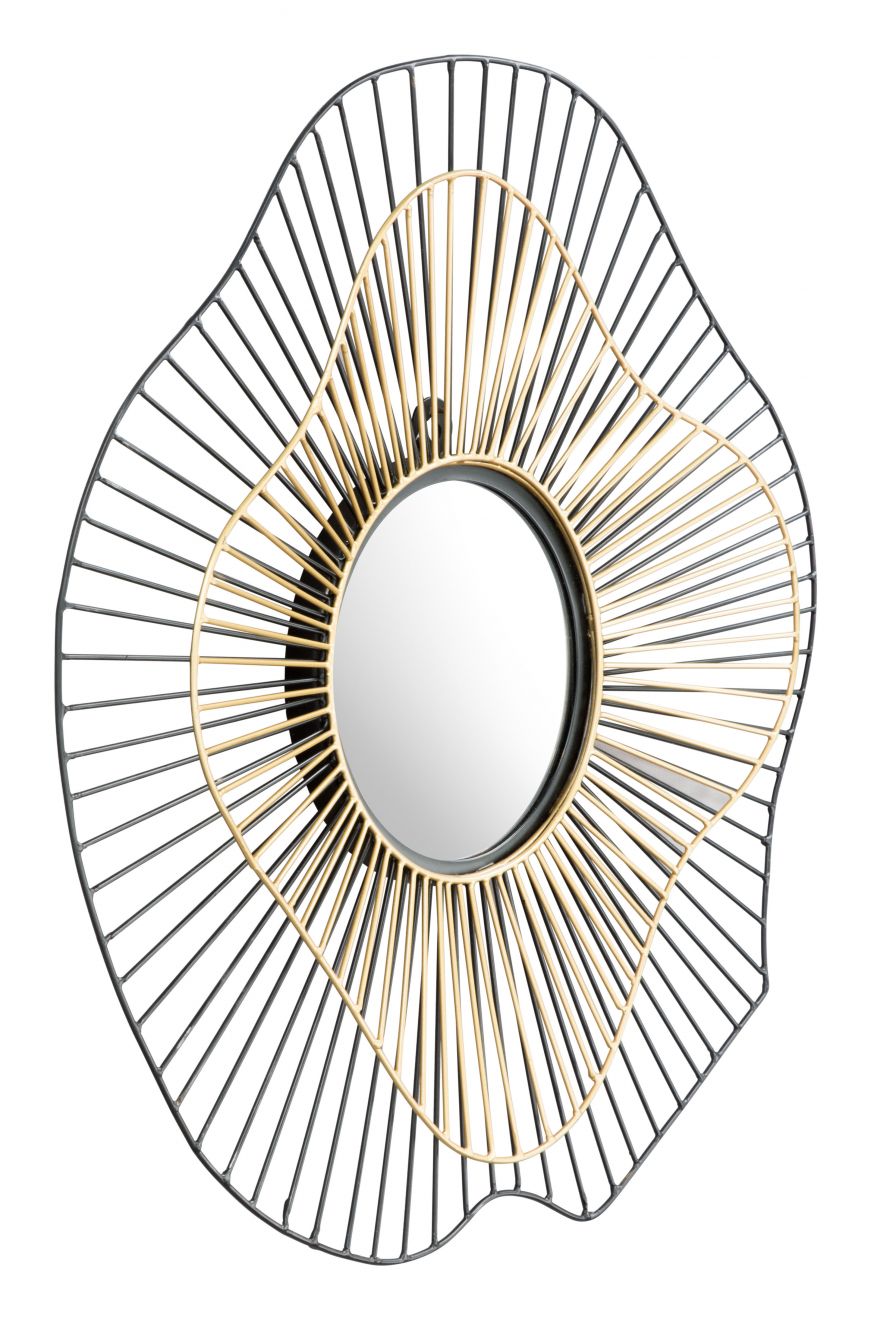 black and gold wall mirror