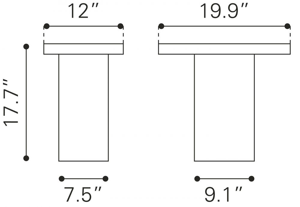 glass side table