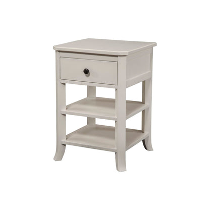 white bedside table|