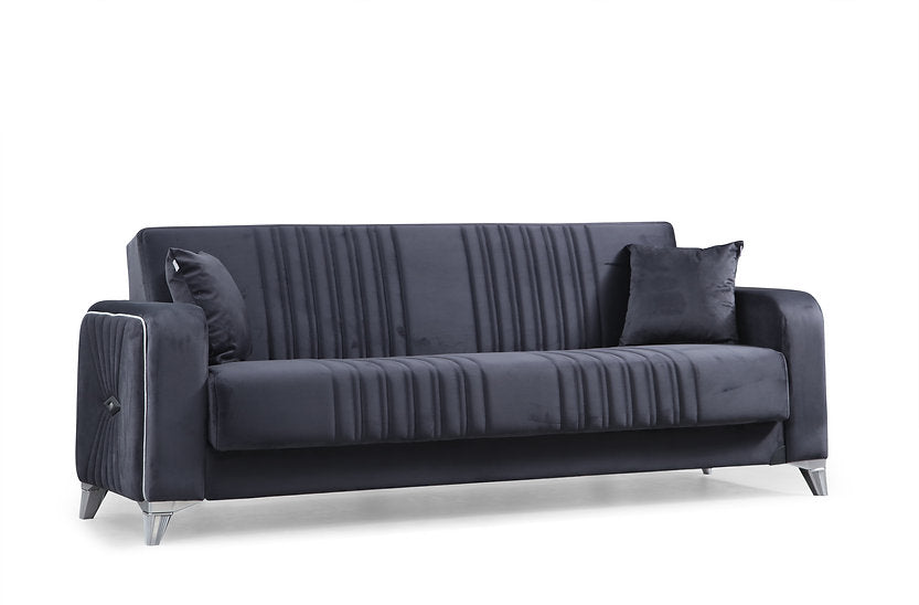 dark grey fabric sofa set