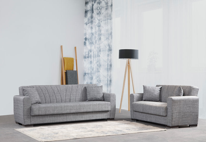 light grey fabric sofa set