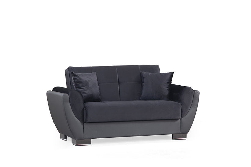 black fabric sofa set