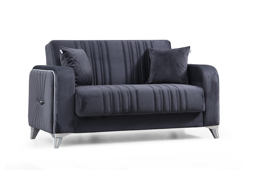 dark grey fabric sofa set