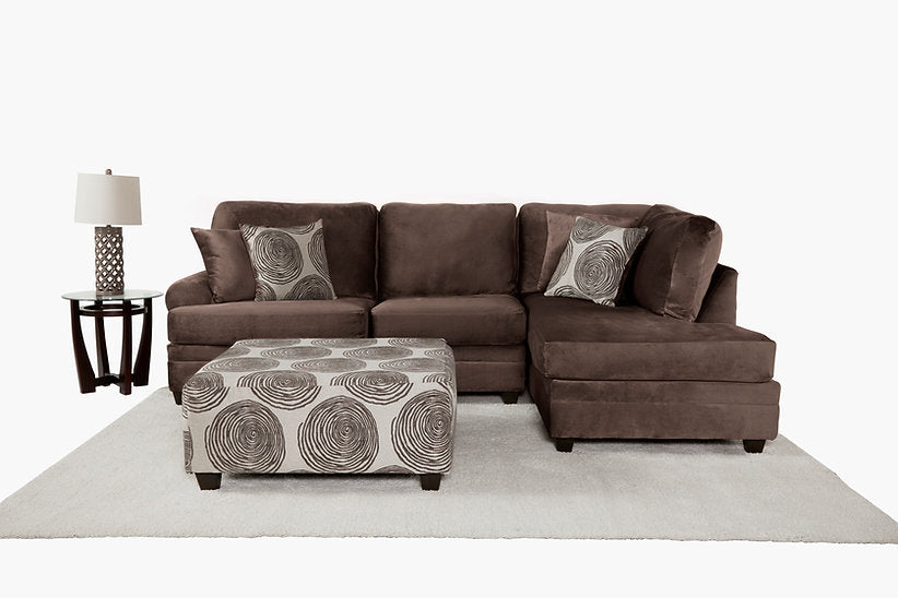 chocolate fabric sofa sectional