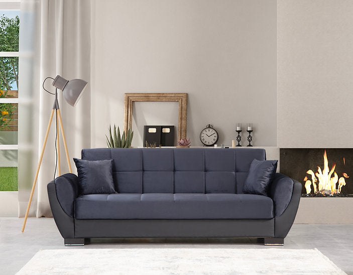 dark grey fabric sofa set