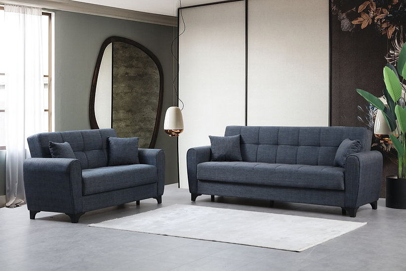 navy fabric sofa set