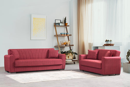 burgundy fabric sofa set