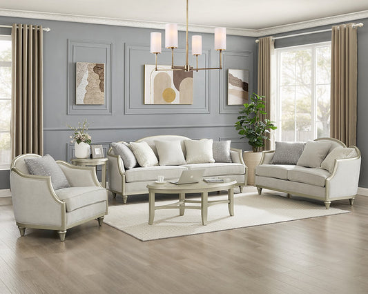 light grey fabric sofa set