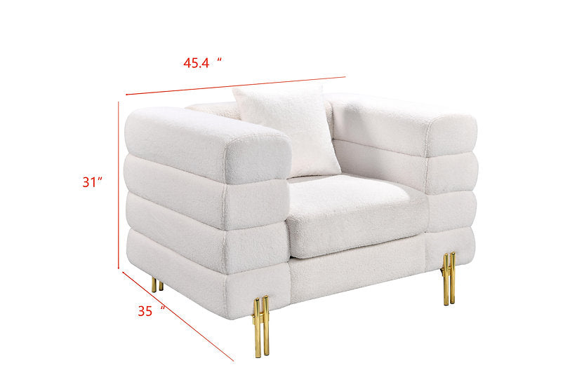 white fabric sofa set