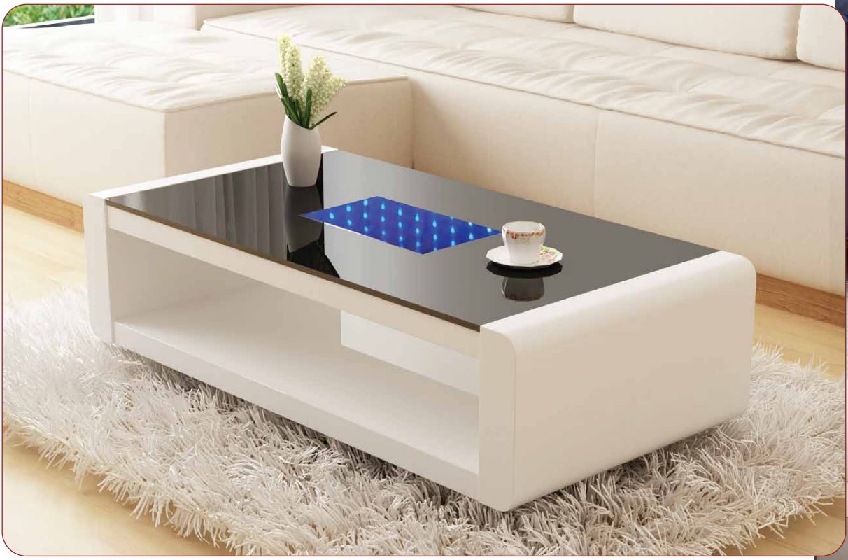 white wood coffee table