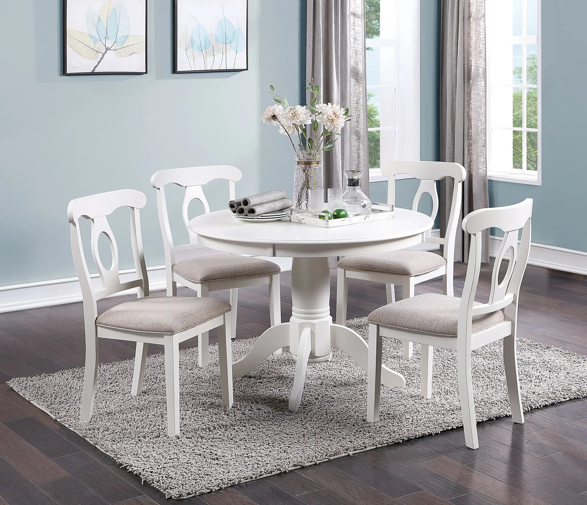 white dining set