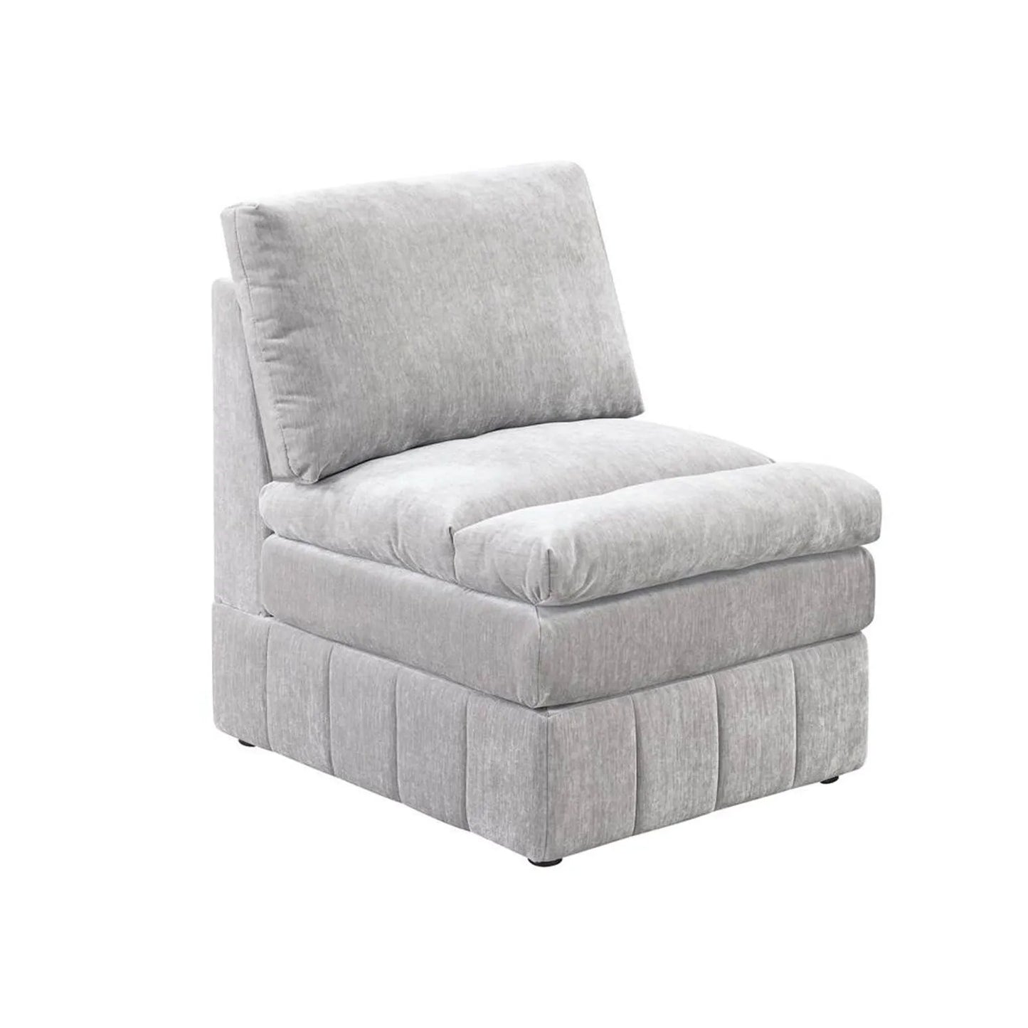 grey armless chair