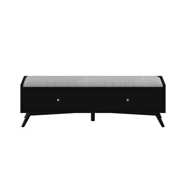 black fabric bench