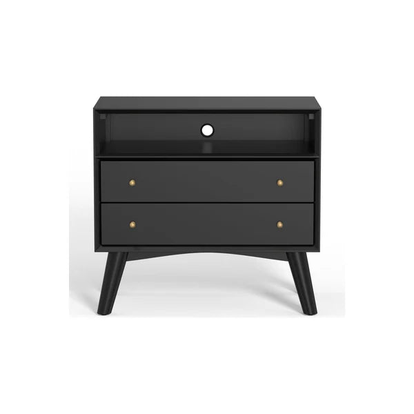 black bedside table