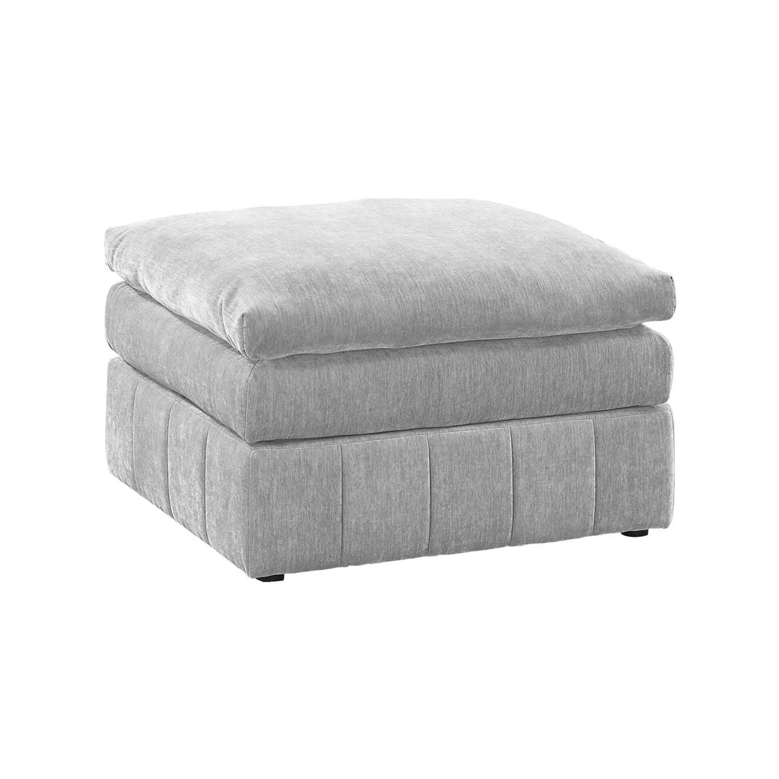 grey fabric ottoman