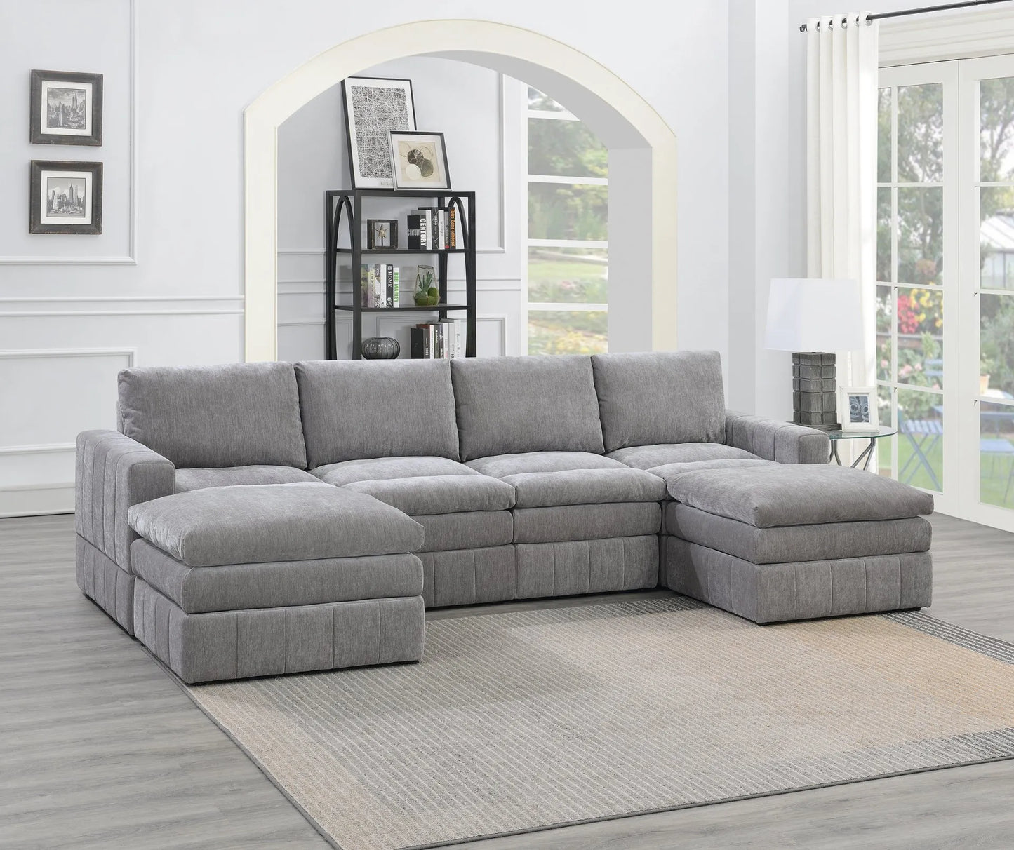 grey fabric sofa sectional