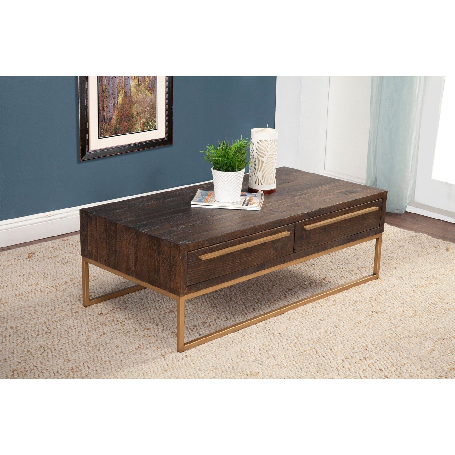 brown wood coffee table