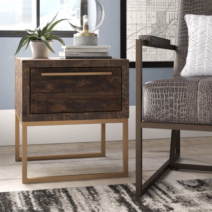 brown bedside table|