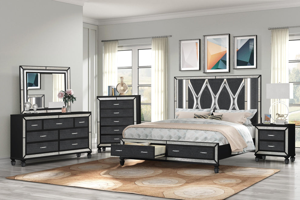 black wooden bedroom set