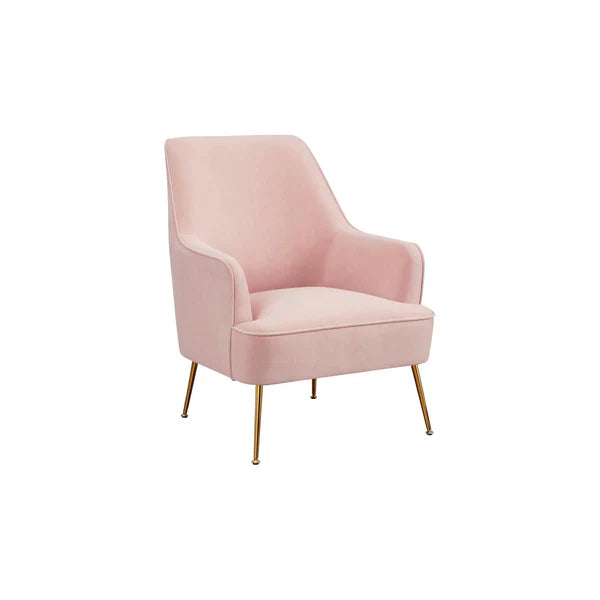 pink fabric accent chair