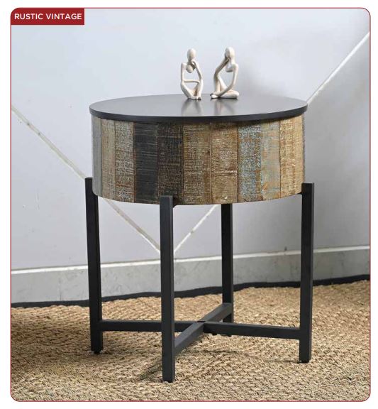 rustic vintage end table