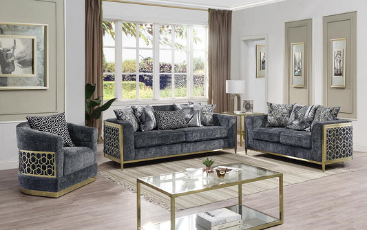 grey velvet sofa set