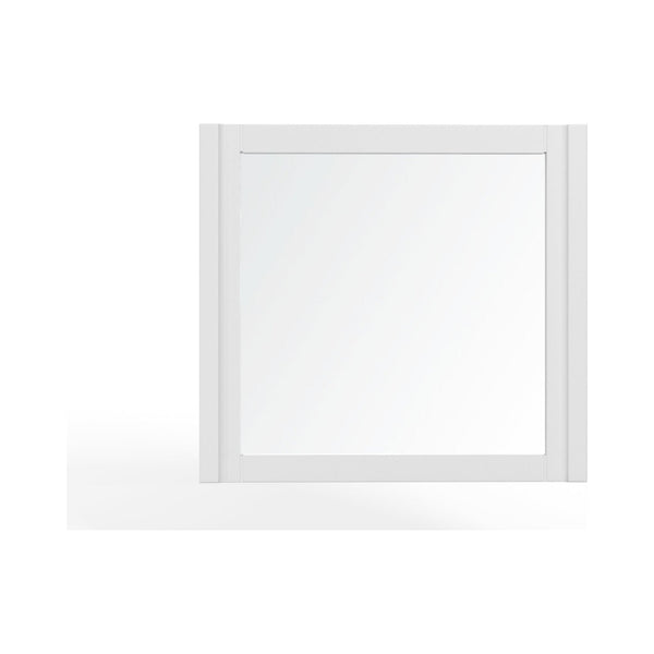 white frame wall mirror