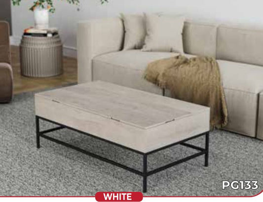 white wood coffee table